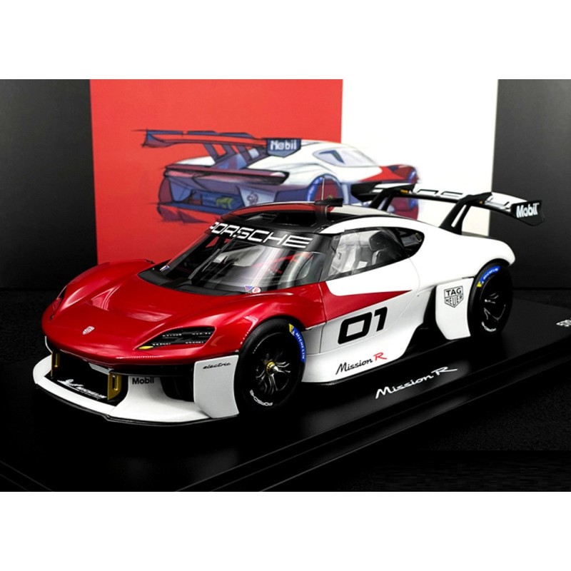 Porsche Mission R No.01 (red-white) avec vitrine