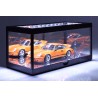 Display box with LED lighting and wall mirror