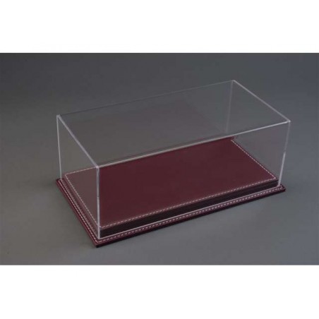 Vitrine cuir bordeaux pour maquette 1:18